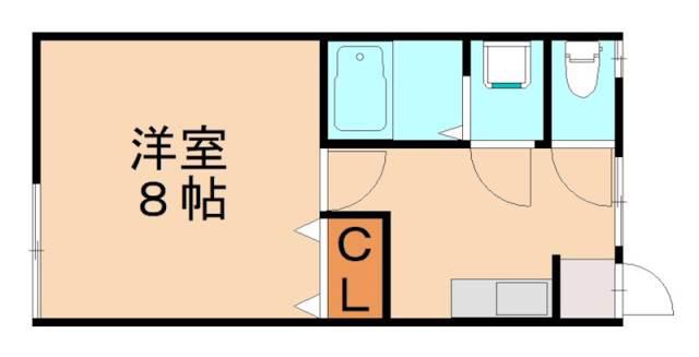 ミルフィーユI(1K/1階)の間取り写真