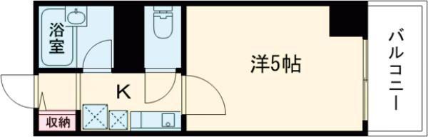 コーポひろおか(1K/2階)の間取り写真