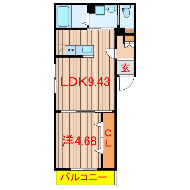 YSA薬園台(1LDK/2階)の間取り写真