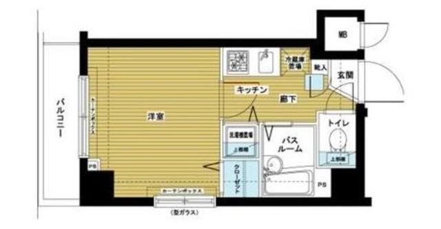 トーシンフェニックス八丁堀敷なし5(1K/6階)の間取り写真
