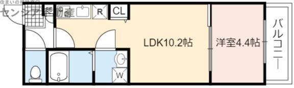 清みか-スミカ-(1LDK/2階)の間取り写真