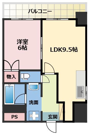 テンフォーティー(1LDK/12階)の間取り写真