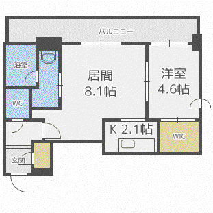 SーFORT豊平三条(1LDK/8階)の間取り写真