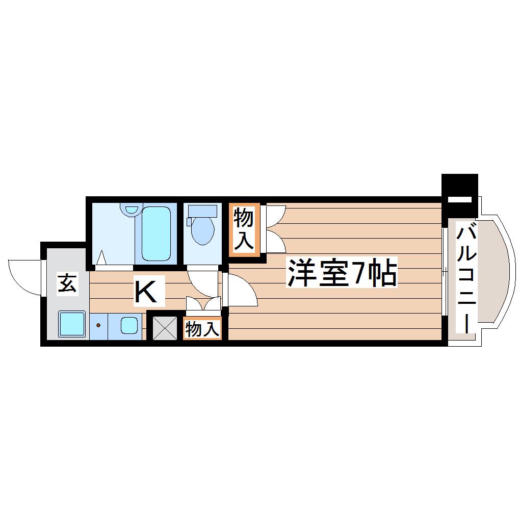 サンシティ五橋(1K/7階)の間取り写真