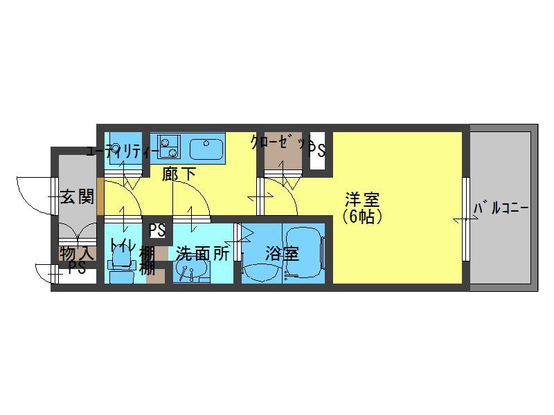 セイワパレス玉造駅前(1K/8階)の間取り写真
