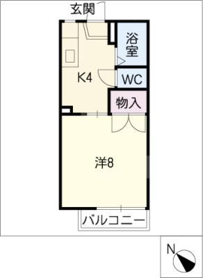 グリーンヴィラ平野A(1K/1階)の間取り写真