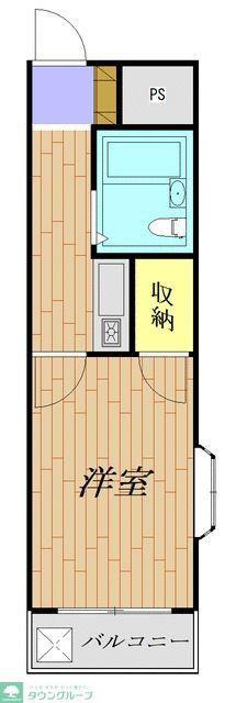 ワンオーナイン(1K/1階)の間取り写真