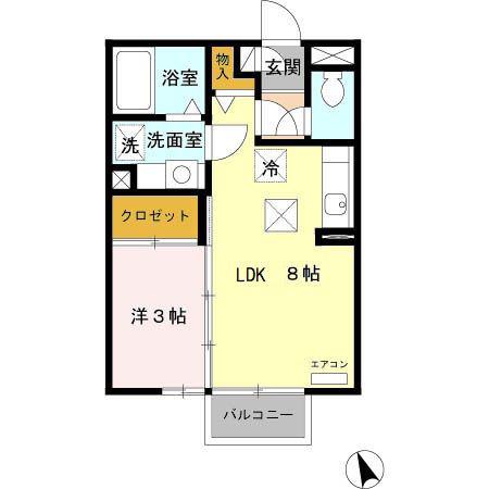 リヴェールマリーズB(1LDK/1階)の間取り写真