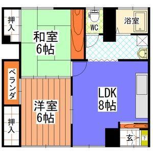 高山ビル(2LDK/1階)の間取り写真