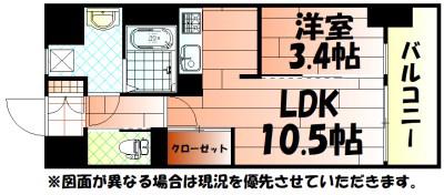 THE APARTMENT開(1LDK/1階)の間取り写真