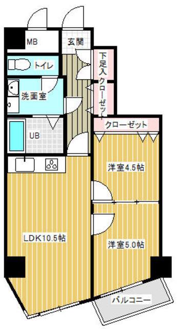 舞浜ガーデンヒルズ(2LDK/3階)の間取り写真