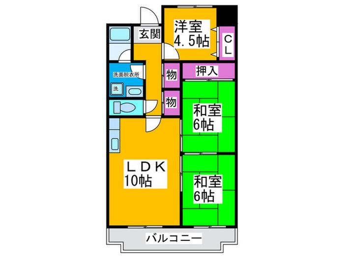 グランドゥール三国ヶ丘(3LDK/4階)の間取り写真