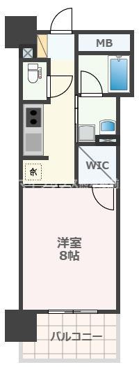 RJRプレシア熊本駅前(1K/3階)の間取り写真