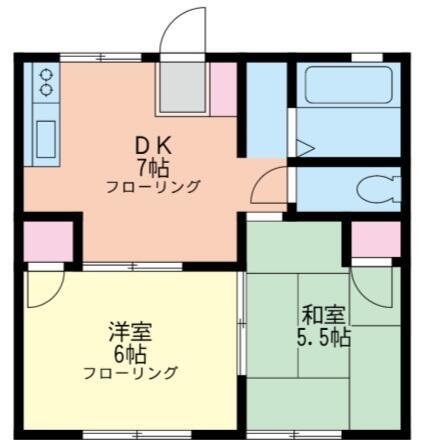 ブリリアントハウス(2DK/1階)の間取り写真