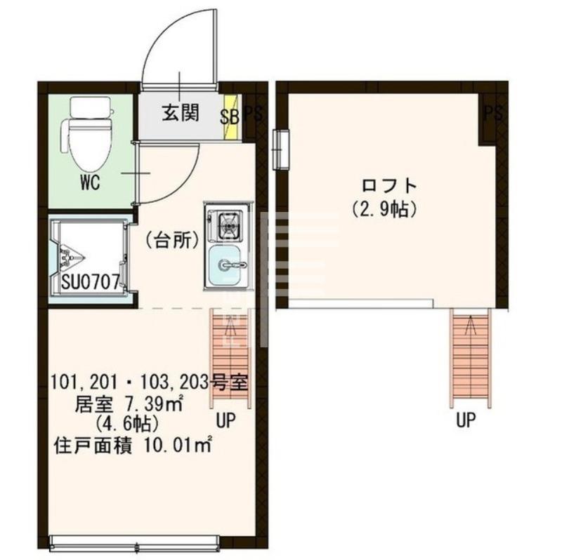 サヴォイ渋谷本町(ワンルーム/2階)の間取り写真