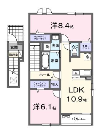 光テラス II(2LDK/2階)の間取り写真