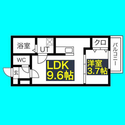 レガーロ荒子(1LDK/1階)の間取り写真