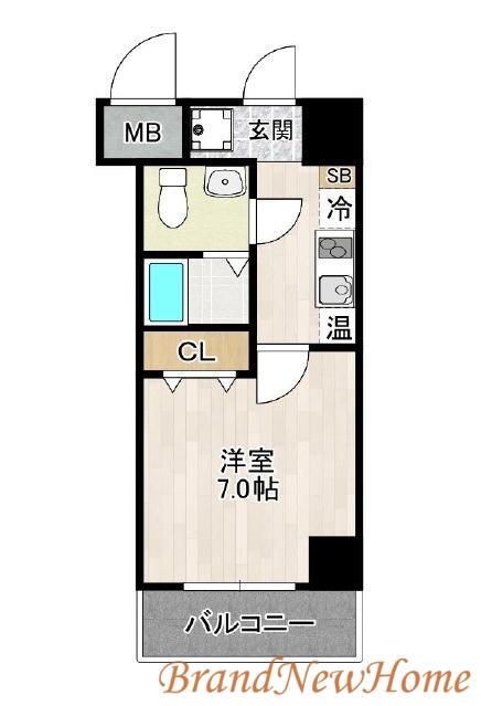 レクシア南瓦町(1K/2階)の間取り写真