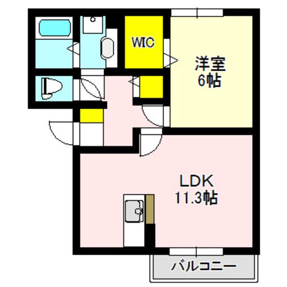 ル・クオーレ(1LDK/1階)の間取り写真