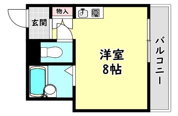 ドーミーオノ(ワンルーム/3階)の間取り写真