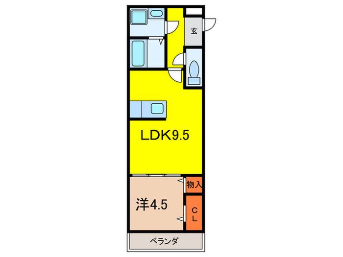 アーバンハイツ段上(1LDK/1階)の間取り写真