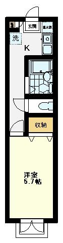 ロイヤルハイツ内山(1K/2階)の間取り写真