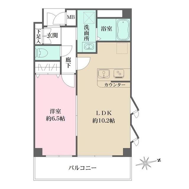 スリーブライト川口幸町(1LDK/2階)の間取り写真