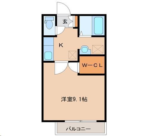 コーポ田神(1K/1階)の間取り写真