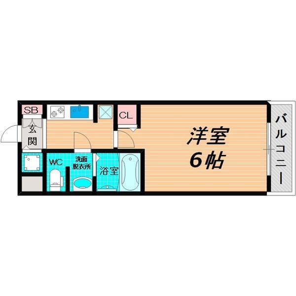 クレアート大阪トゥールビヨン(1K/8階)の間取り写真