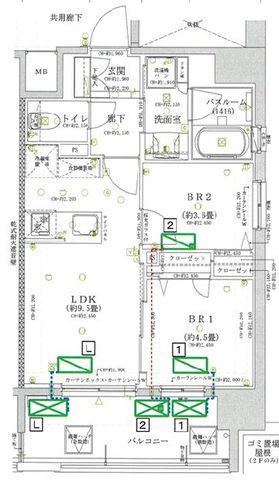 オープンレジデンシア博多駅南(2LDK/3階)の間取り写真