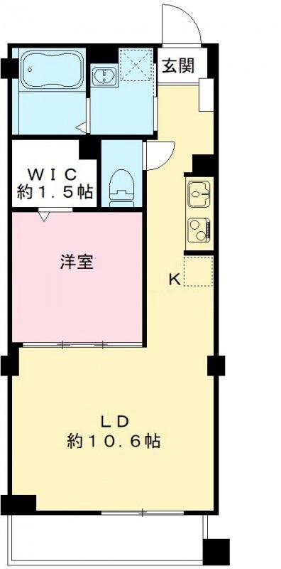 パークヒルズ目黒(1LDK/2階)の間取り写真