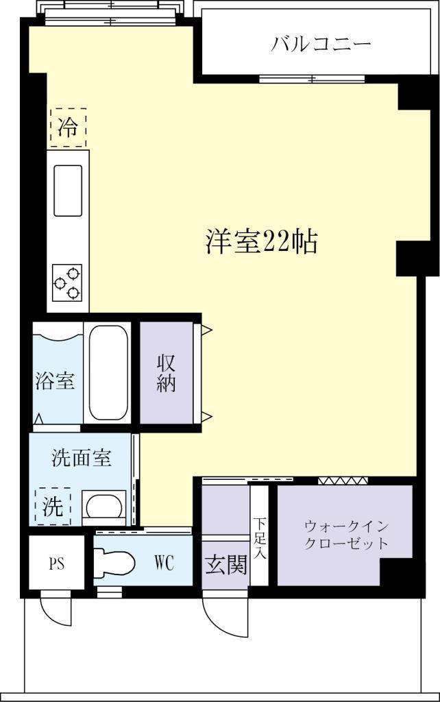 ヴィラージュ竹園(ワンルーム/4階)の間取り写真