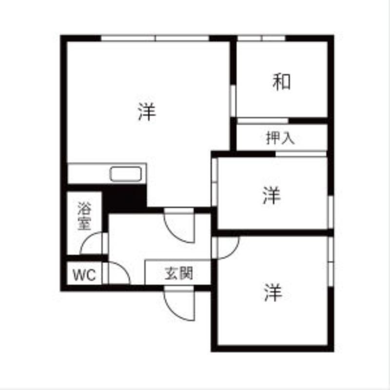 コーポ富士(3LDK/2階)の間取り写真