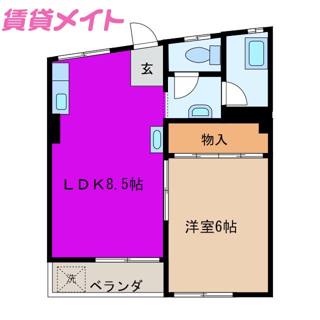 第一富士コーポ(1LDK/3階)の間取り写真