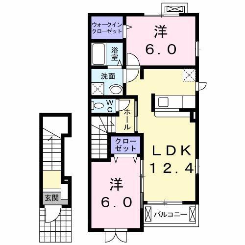 メゾンラフィネ(2LDK/2階)の間取り写真