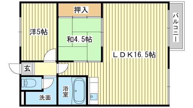 パークハイツ(2LDK/4階)の間取り写真