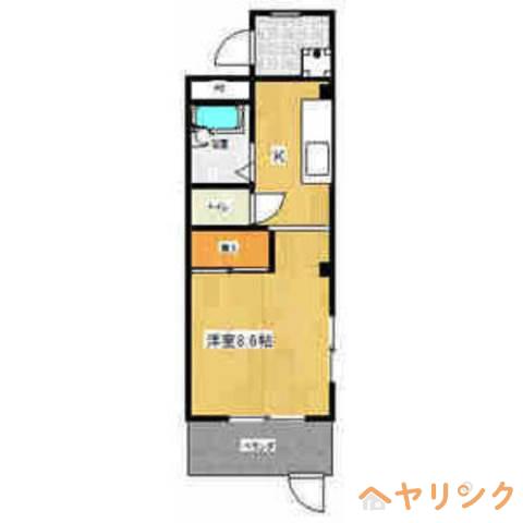 レイクサイドヴィラ(1K/2階)の間取り写真
