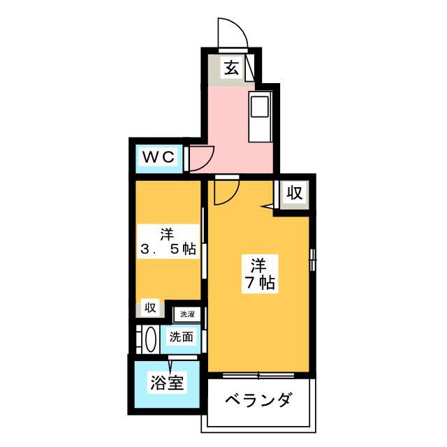 ベル ユニヴェール(1K/1階)の間取り写真