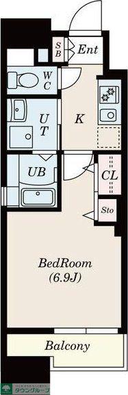 S-RESIDENCE本山(1K/4階)の間取り写真