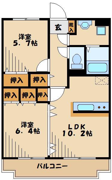 マンションSTELLA(2LDK/3階)の間取り写真