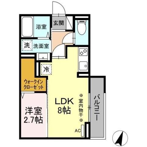 コラージュくりた(1LDK/3階)の間取り写真