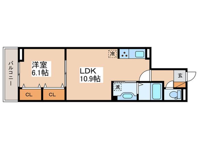 アンジュール大谷口(1LDK/3階)の間取り写真