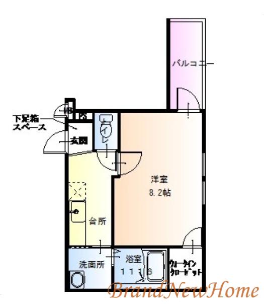 フォーリーブス33 D棟(1K/1階)の間取り写真