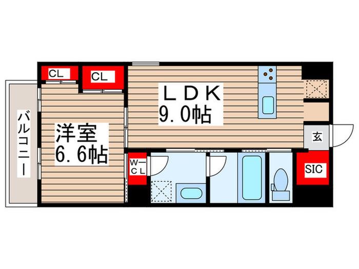 アートレジデンスインおおたかの森(1LDK/5階)の間取り写真