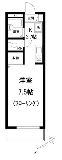 ブラックペッパー(1K/3階)の間取り写真