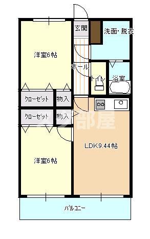 スウィートテラス(2LDK/1階)の間取り写真