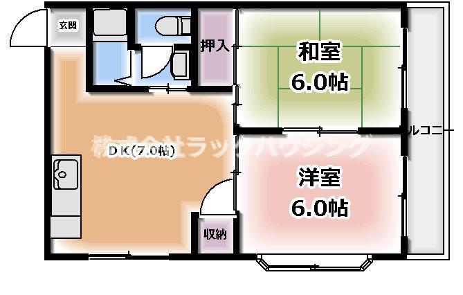 シンコウハイツ(2DK/2階)の間取り写真