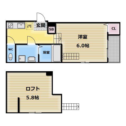 MAISONPLUM(1K/2階)の間取り写真