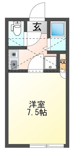 コスモスI(1K/2階)の間取り写真