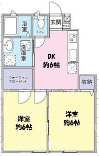 メゾンエスポワール(2DK/1階)の間取り写真